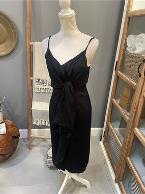 Banana Republic | Dresses | Nwt Black Lina Linen Cutout Midi Dress Br |  Poshmark